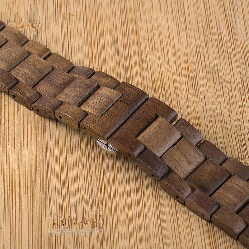 Kinobo Wooden Watch Band Compatible with Apple Watch, Natural Hardwood Watch Strap Thickened Wrist Bracelet for iWatch Series 8,7, 6, 5, 4, 3, 2, 1, Sport, Edition (Walnut--42/44/45mm) - Image 4